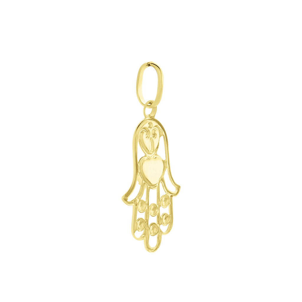 Pendentif Fatima Or Jaune Oxyde De Zirconium - Pendentifs Famille | Histoire d&rsquo;Or