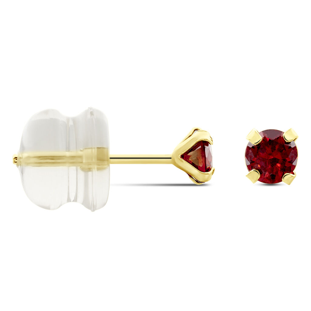 Boucles D'oreilles Puces Or Jaune Oxyde De Zirconium - Clous d'oreilles Femme | Histoire d’Or
