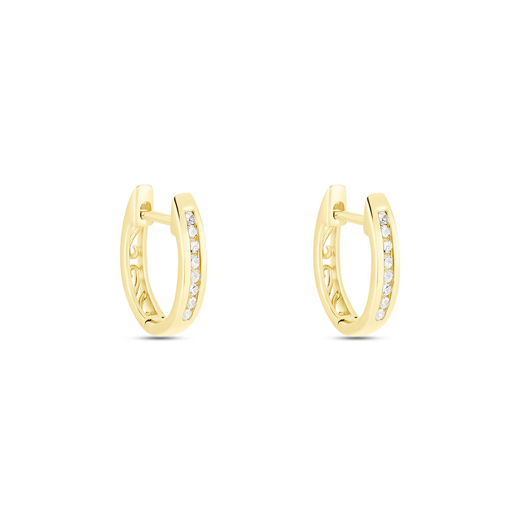 Créoles Or Jaune Aaren Diamants - Boucles d'oreilles créoles Femme | Histoire d’Or