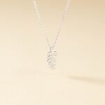 Collier Argent Jade Feuille Oxyde - Colliers fantaisie Femme | Histoire d&rsquo;Or