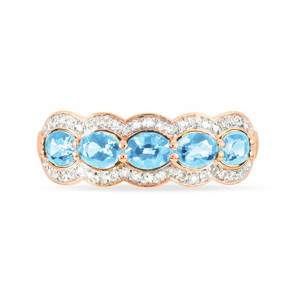 Bague Margaux Or Rose Topaze Et Diamant - Bagues avec pierre Femme | Histoire d’Or