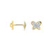 Boucles D'oreilles Puces Or Jaune Cercis Strass - Clous d'oreilles Enfant | Histoire d’Or
