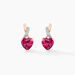 Boucles D'oreilles Puces Or Rose Clothilde Rhodolite - Clous d'oreilles Femme | Histoire d’Or