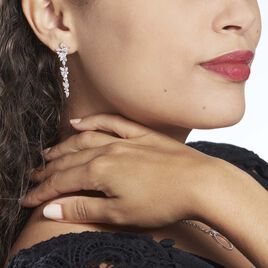 Boucles D'oreilles Pendantes Dayan Argent Rhodié Oxyde De Zirconium - Boucles d'oreilles pendantes Femme | Histoire d’Or
