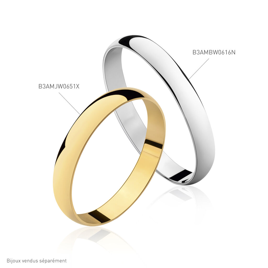 Alliance Meredithe Demi Jonc Classique Or Blanc - Alliances Famille | Histoire d’Or