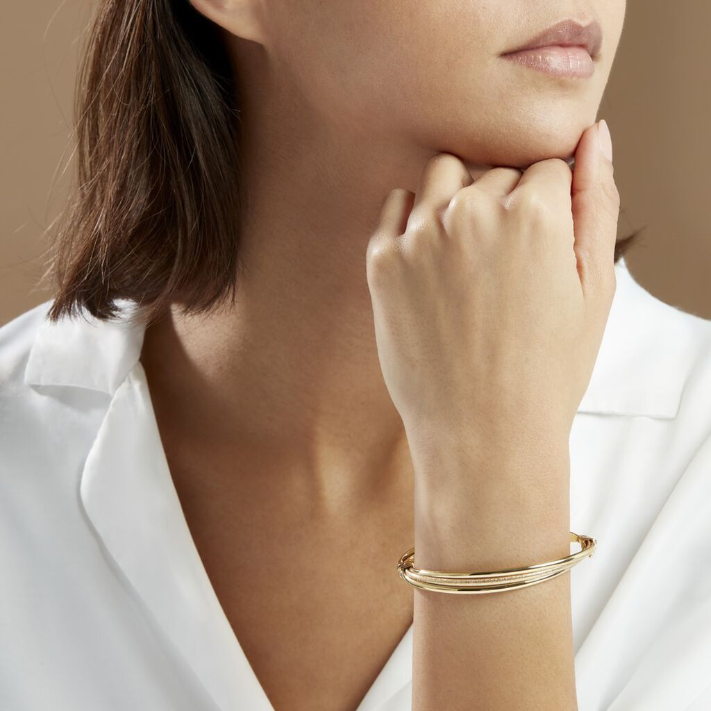 Bracelet Jonc Claudie 3 Fils Entrelaces Or Jaune - Bracelets joncs Femme | Histoire d’Or