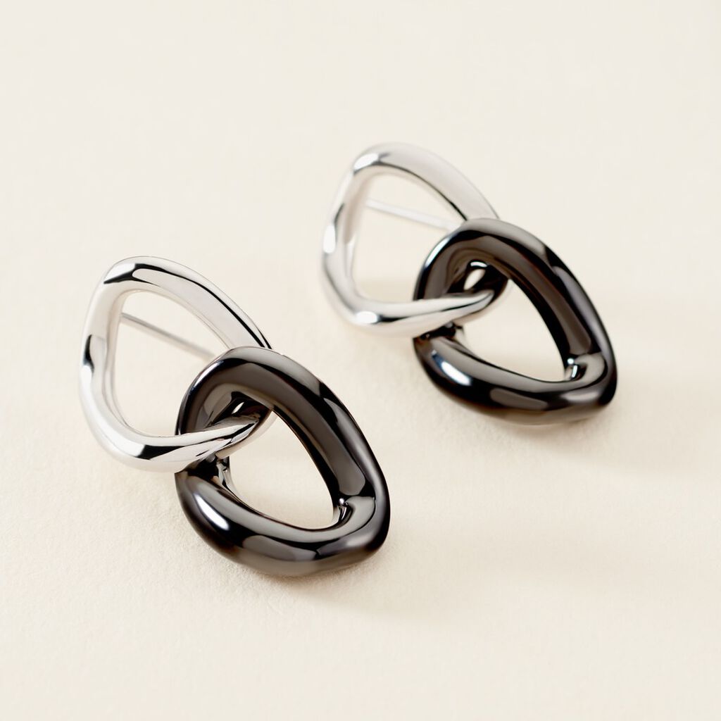 Boucles D'oreilles Pendantes Korey Argent Blanc Céramique - Boucles d'oreilles fantaisie Femme | Histoire d’Or