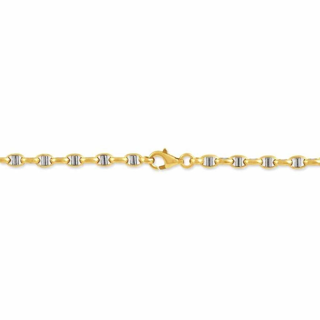 Collier Carlo Or Bicolore Maille Marine Ronde - Chaines Homme | Histoire d’Or