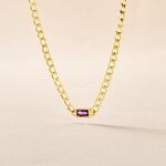 Collier Chain Or Jaune Am&eacute;thyste - Colliers Femme | Histoire d&rsquo;Or