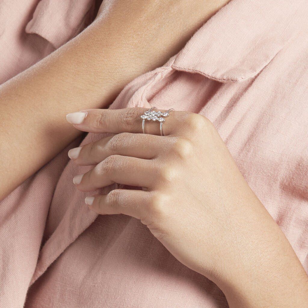 Bague Ajustable Joice Argent Oxyde De Zirconium - Bagues avec pierre Femme | Histoire d’Or