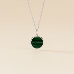 Collier Sa&uuml;l Argent Blanc Malachite - Colliers fantaisie Femme | Histoire d&rsquo;Or