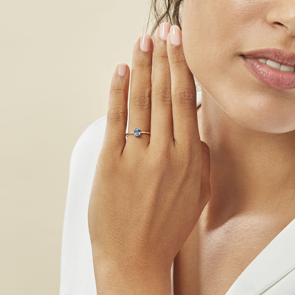 Bague Jehane Or Jaune Saphir Et Diamant - Bagues solitaires Femme | Histoire d’Or