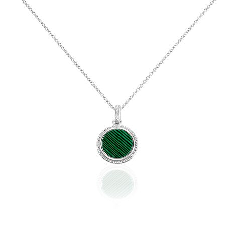 Collier Zea Argent Blanc Malachite - Colliers fantaisie Femme | Histoire d&rsquo;Or