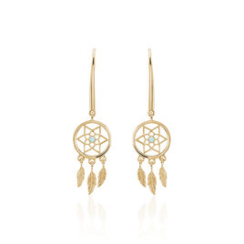 Boucles D'oreilles Pendantes Attrape Reves Plaque Or Pierre - Boucles d'oreilles fantaisie Femme | Histoire d’Or