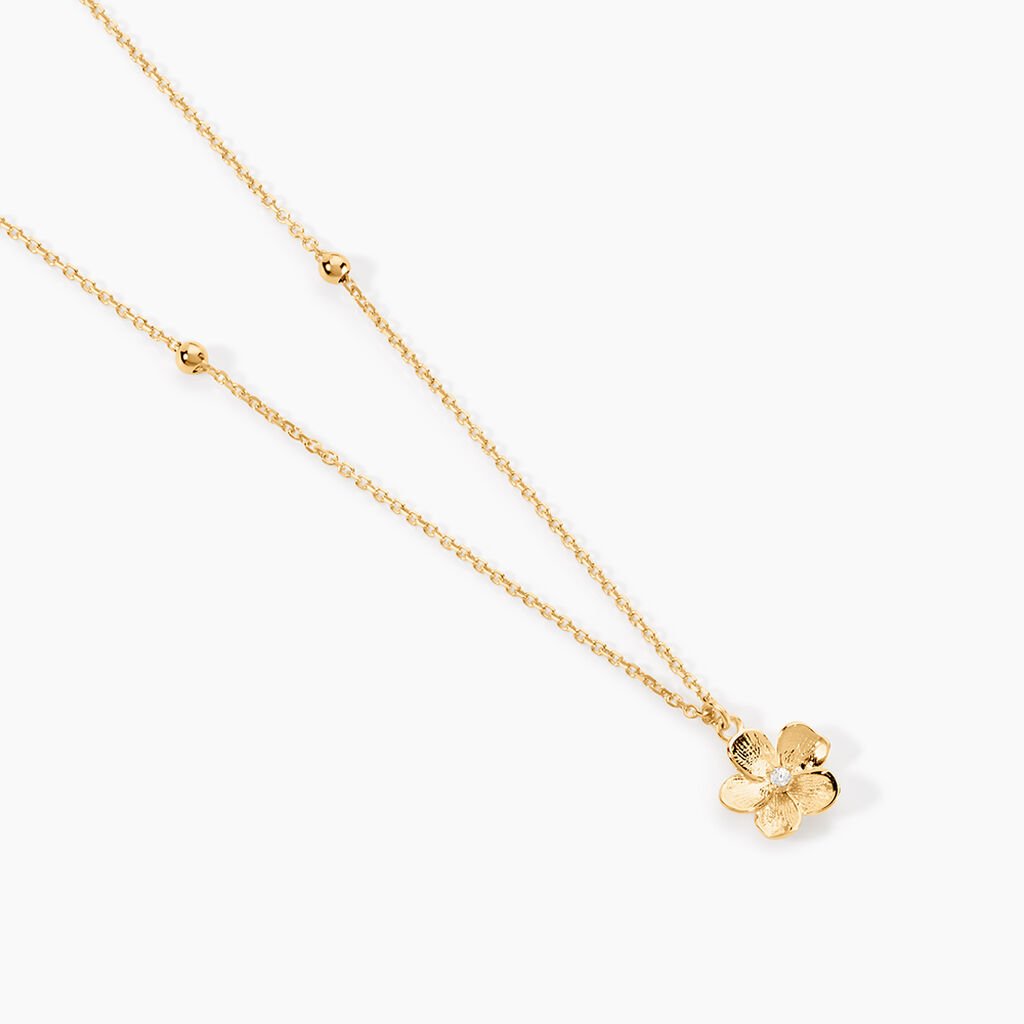Collier Sakura Love Or Jaune Oxyde De Zirconium - Colliers Femme | Histoire d&rsquo;Or