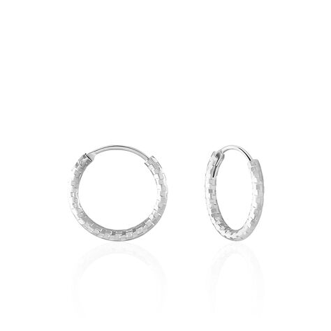 Cr&eacute;oles Argent Blanc Agathe - Boucles d'oreilles cr&eacute;oles Femme | Histoire d&rsquo;Or