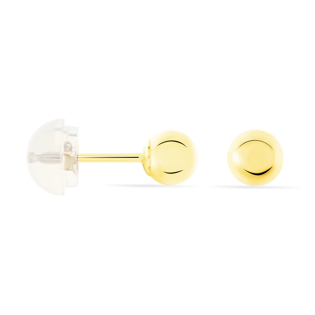 Boucles D'oreilles Puces Fidelia Boule Or Jaune - Clous d'oreilles Femme | Histoire d&rsquo;Or