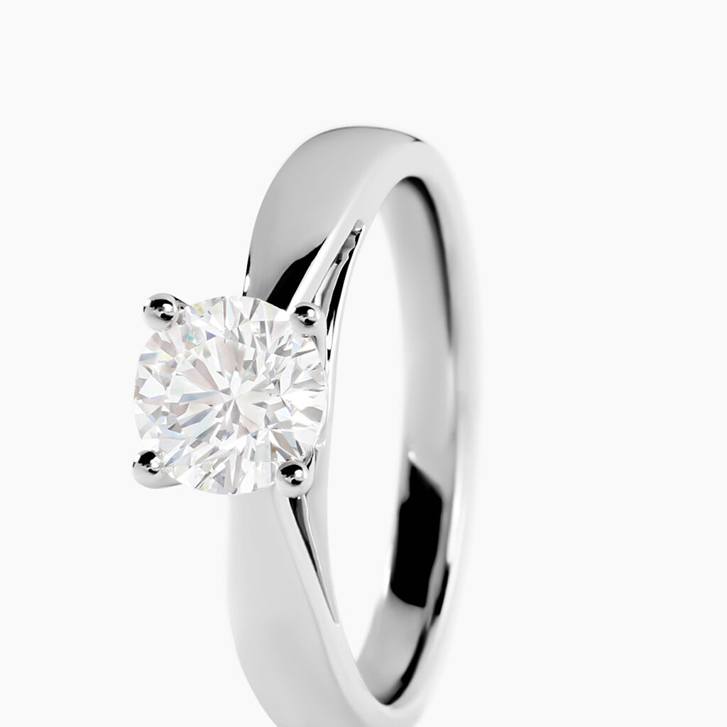 Bague Solitaire Platine 950/1000 Diamant 1 Ct Serti 4 Griffes - Bagues solitaires Femme | Histoire d’Or