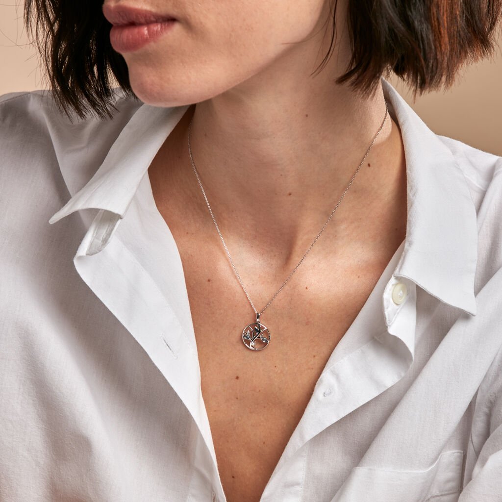 Pendentif Godolieba Or Blanc Topaze - Pendentifs Femme | Histoire d’Or