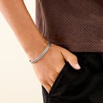 Bracelet Jonc Titane Gris Diamant - Bracelets Pierre Homme | Histoire d&rsquo;Or