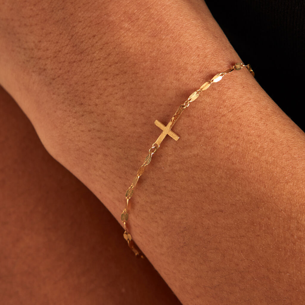 Bracelet Chrysanthos Or Jaune - Pendentifs Baptême Famille | Histoire d’Or
