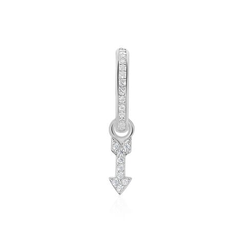 Créole Unitaire Ancelin Rondes Argent Blanc Oxyde De Zirconium - Boucles d'oreilles créoles Femme | Histoire d’Or