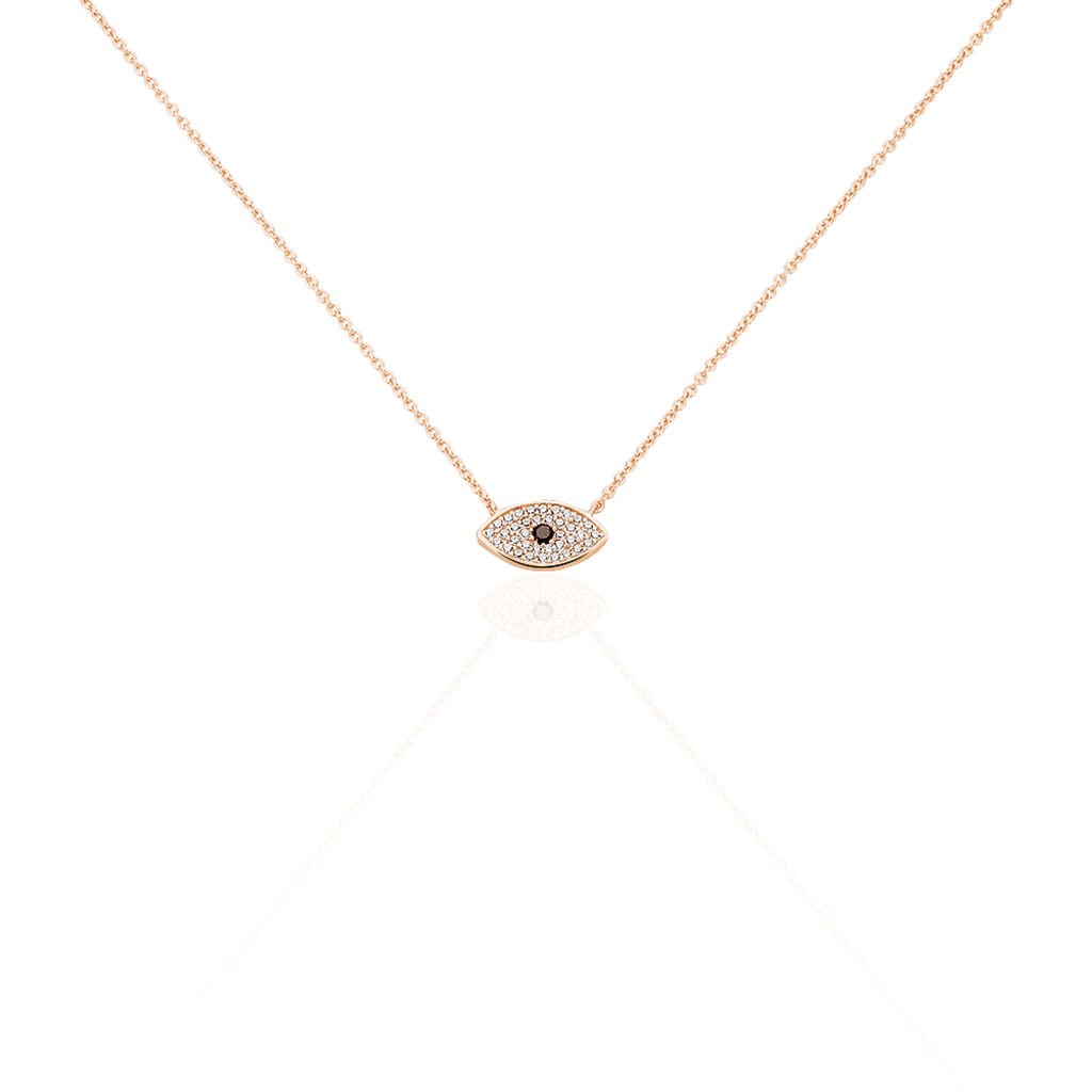 Collier Eldia Argent Rose Oxyde De Zirconium Diamant - Colliers fantaisie Femme | Histoire d&rsquo;Or