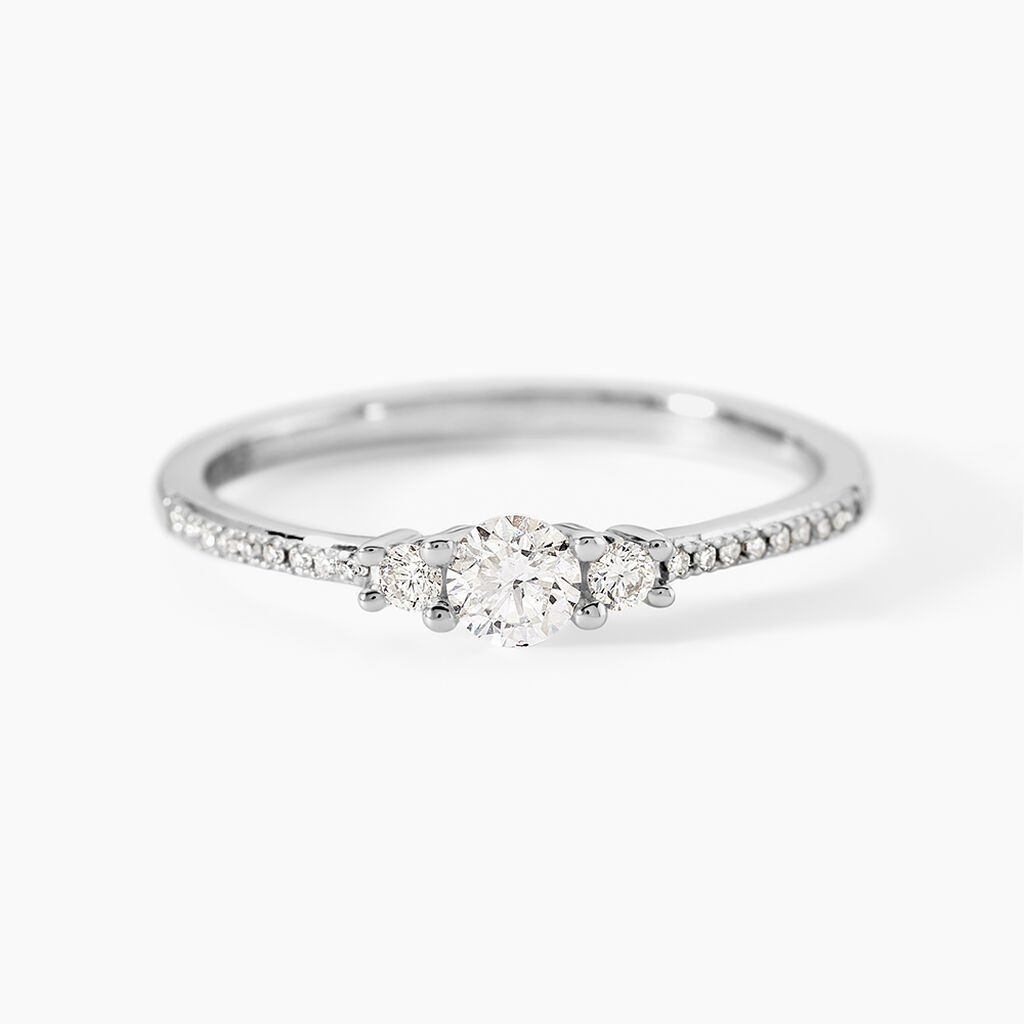 Bague Or Blanc Sabine Diamants - Bagues solitaires Femme | Histoire d&rsquo;Or