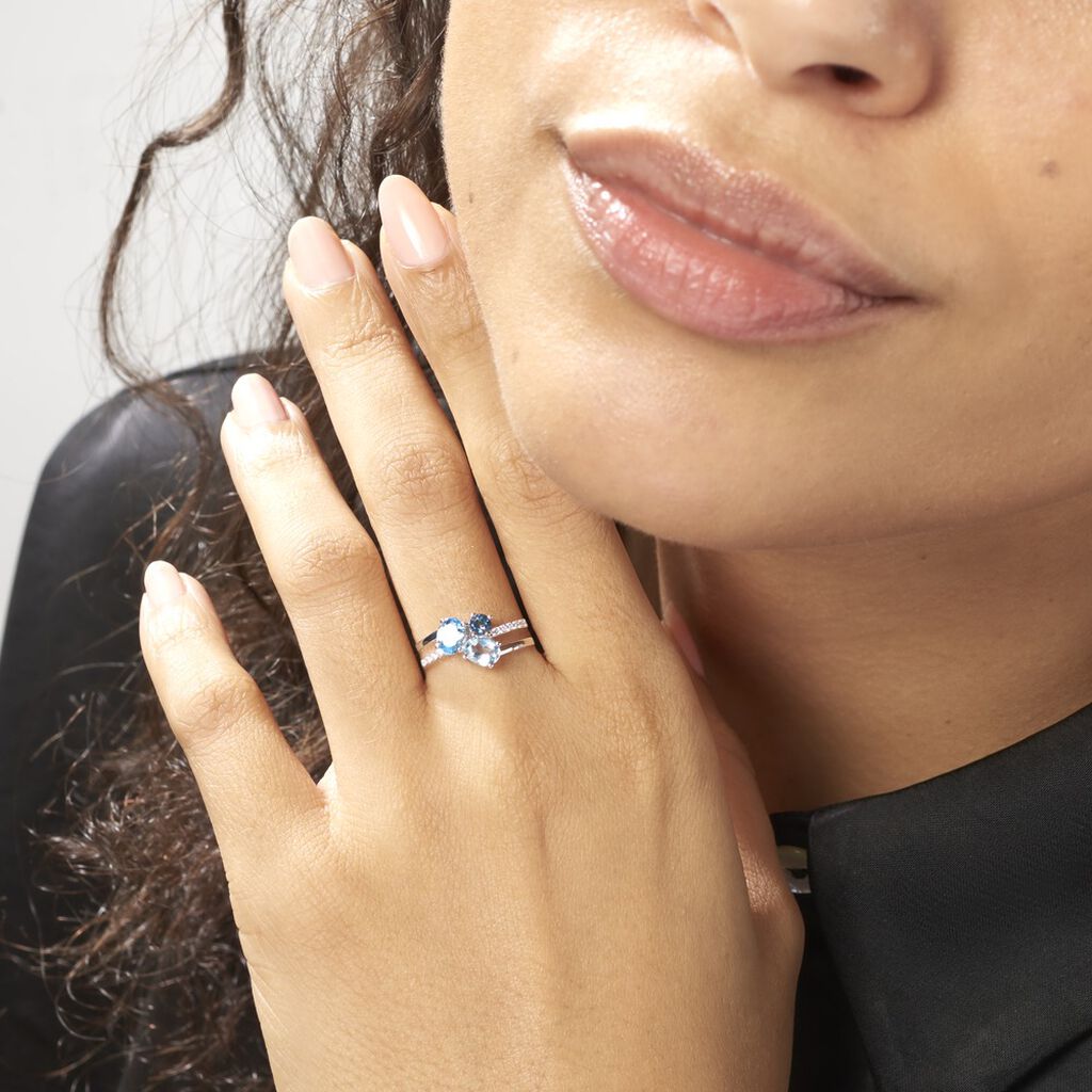 Bague Lilia Or Blanc Topaze - Bagues avec pierre Femme | Histoire d’Or