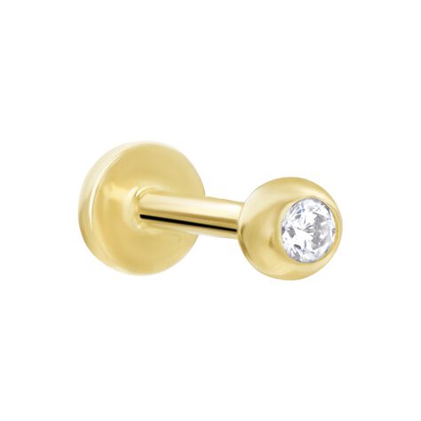 Piercing De Labret Or Jaune Acanta Oxyde De Zirconium - Bijoux Femme | Histoire d’Or