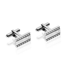 Boutons De Manchette Clement Acier Blanc Oxyde De Zirconium - Boutons de manchette Homme | Histoire d’Or