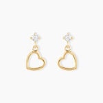 Boucles D'oreilles Pendantes Euria C&oelig;ur Or Jaune - Boucles d'oreilles pendantes Femme | Histoire d&rsquo;Or