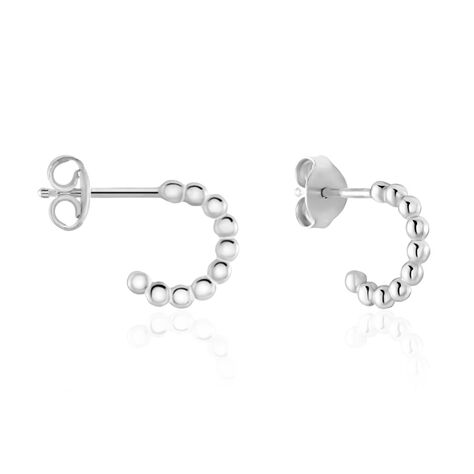 Créoles Aika Argent Blanc - Boucles d'oreilles créoles Femme | Histoire d’Or