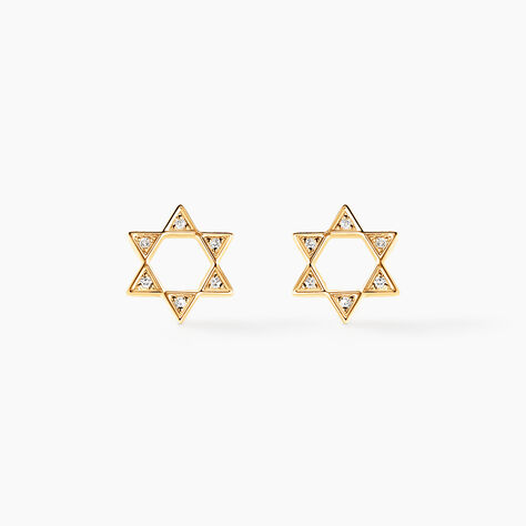 Boucles D'oreilles Puces Isak Or Jaune Diamant - Clous d'oreilles Femme | Histoire d’Or
