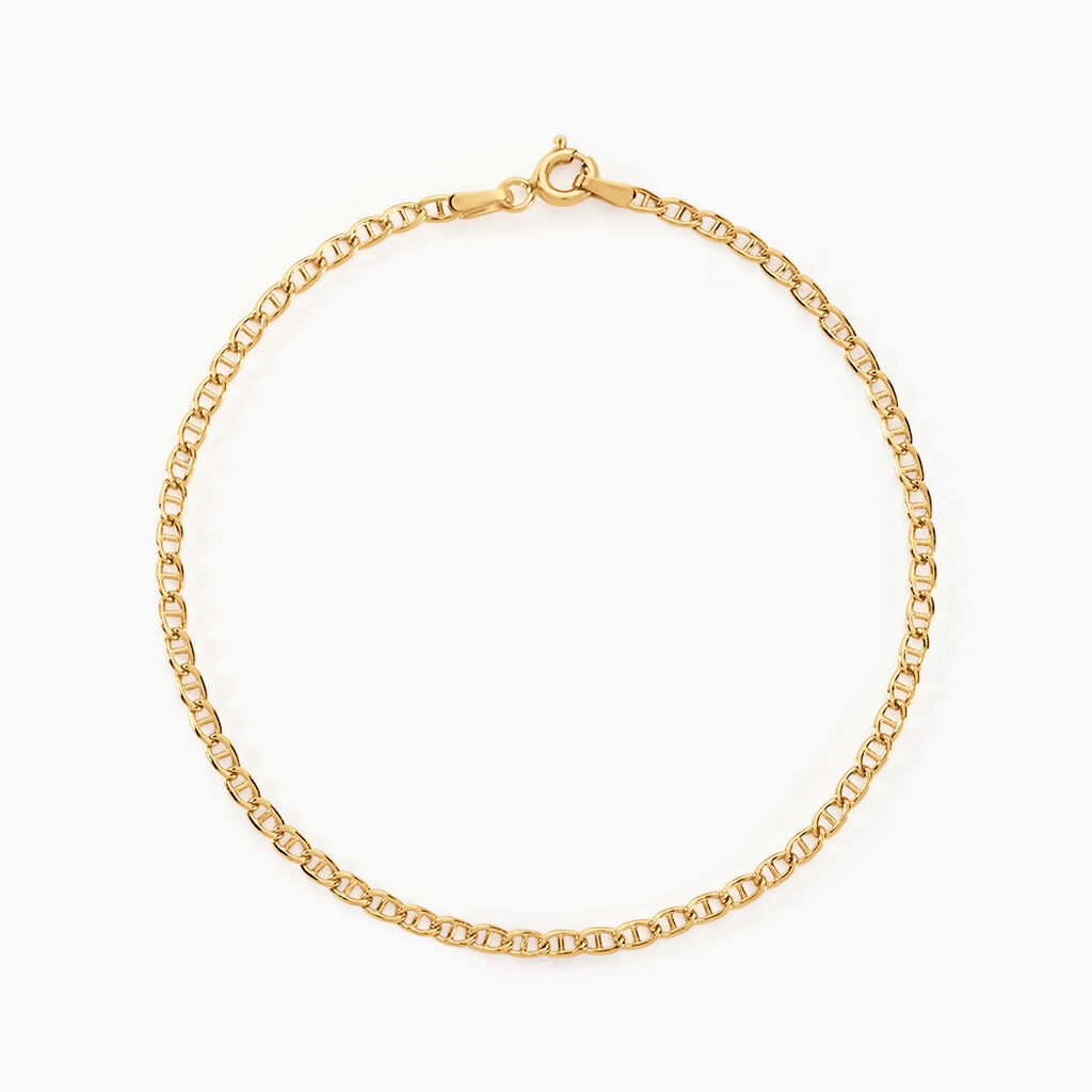 Bracelet Capucin Or Jaune Maille Marine Plate - Bracelets cha&icirc;ne Femme | Histoire d&rsquo;Or