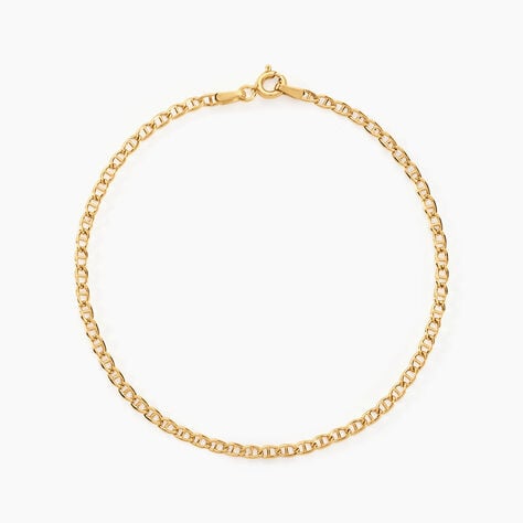Bracelet Capucin Or Jaune Maille Marine Plate - Bracelets cha&icirc;ne Femme | Histoire d&rsquo;Or