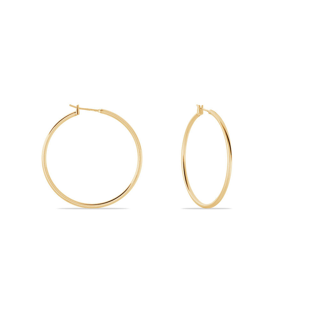 Cr&eacute;oles Ada Lisse Plaqu&eacute; Or Jaune - Boucles d'oreilles cr&eacute;oles Femme | Histoire d&rsquo;Or