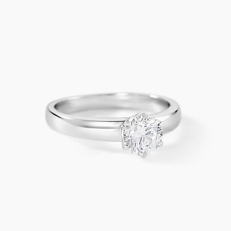 Bague Solitaire Natalia Or Blanc Diamant Synthetique - Bagues solitaires Femme | Histoire d&rsquo;Or