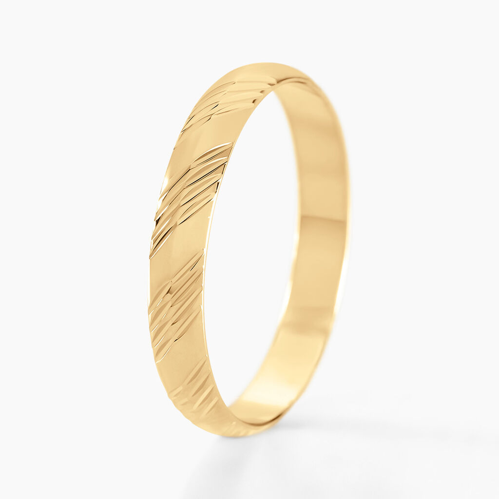Alliance Hercule Striee Demi Jonc Classique Or Jaune - Alliances Famille | Histoire d’Or