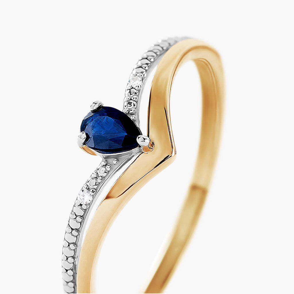 Bague Marjeta Or Jaune Saphir Diamant - Bagues solitaires Femme | Histoire d’Or