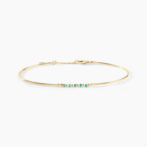 Bracelet Jonc Esmerald Rendez-vous Or Jaune Emeraude - Bracelets joncs Femme | Histoire d’Or