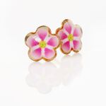 Boucles D'oreilles Puces Syna Fleur Or Jaune - Clous d'oreilles Enfant | Histoire d&rsquo;Or