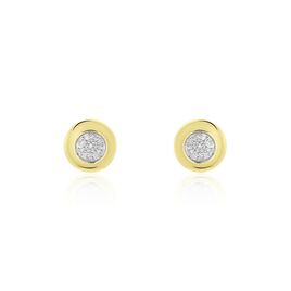 Boucles D'oreilles Puces Or Jaune Laurissa Diamants - Clous d'oreilles Femme | Histoire d’Or