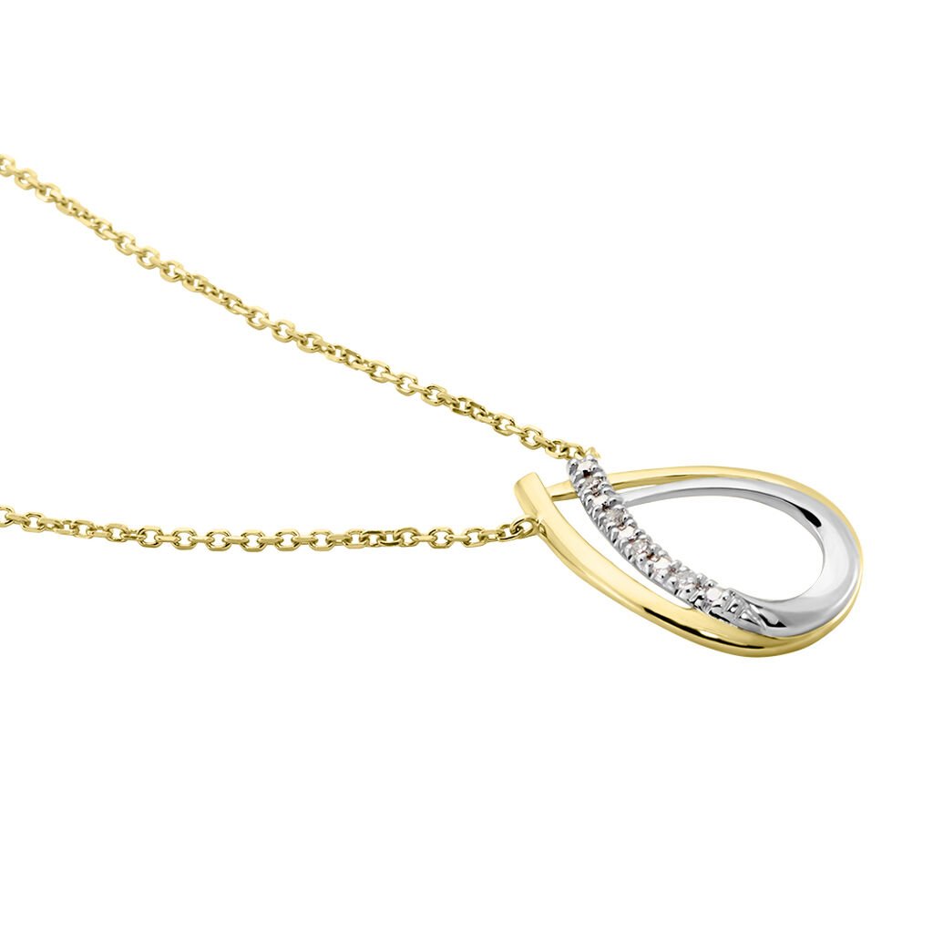 Collier Marilynn Or Bicolore Diamant Blanc - Colliers Femme | Histoire d’Or