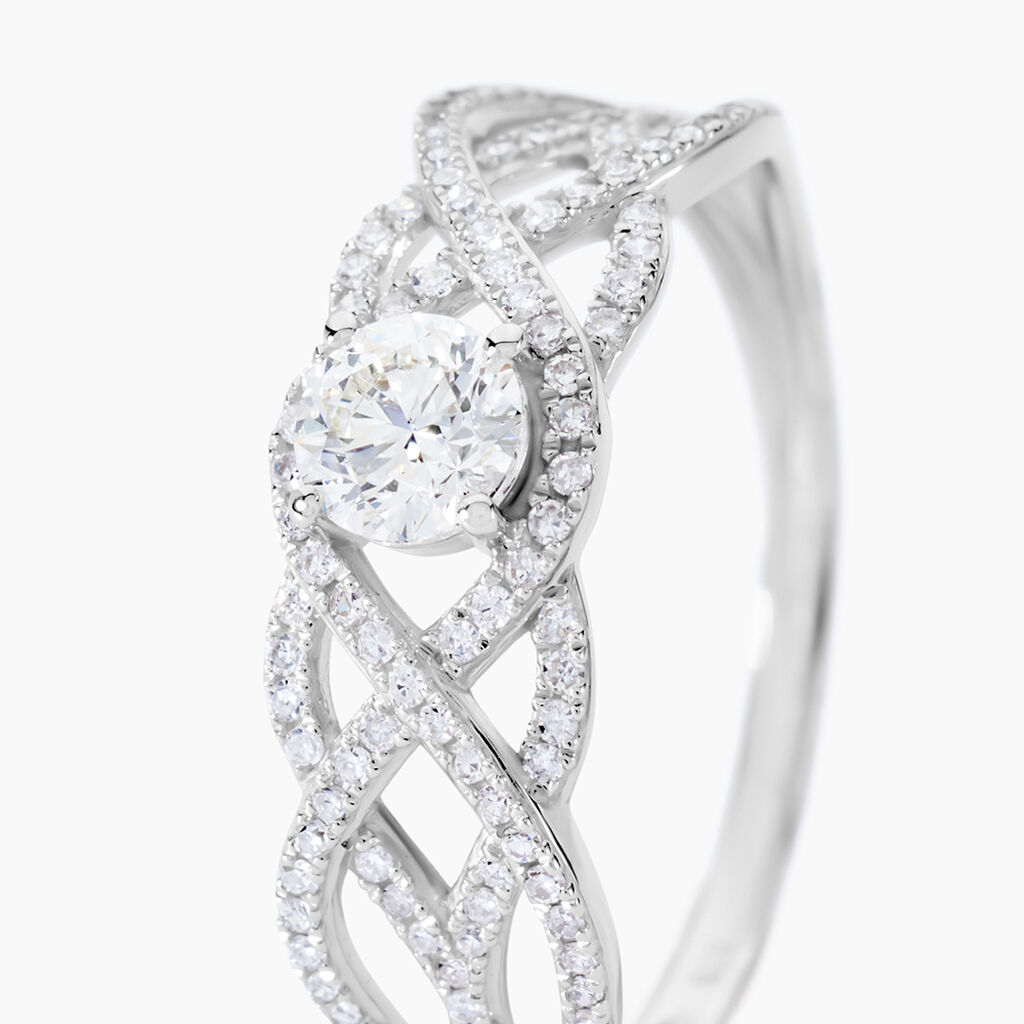 Bague Solitaire Kendra Or Blanc Diamant - Bagues solitaires Femme | Histoire d&rsquo;Or