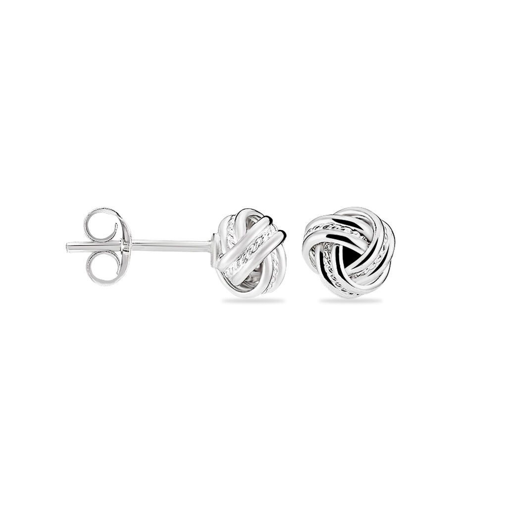 Boucles D'oreilles Puces Iloa Argent Blanc - Boucles d'oreilles fantaisie Femme | Histoire d&rsquo;Or