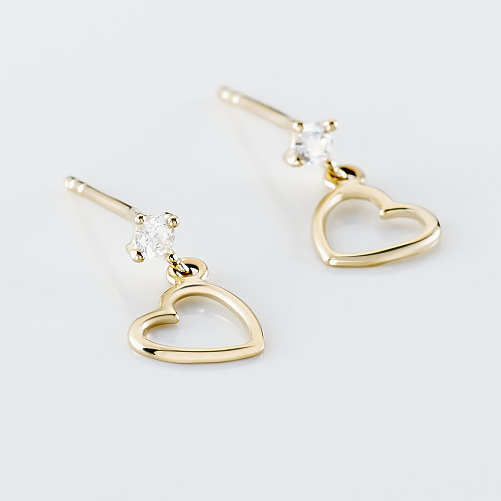 Boucles D'oreilles Pendantes Daria Cœur Or Jaune - Boucles d'oreilles pendantes Femme | Histoire d’Or