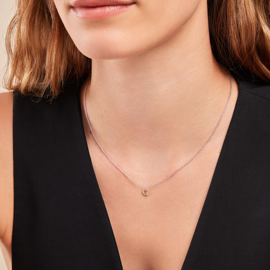 Collier Neruda Argent Blanc Oxyde De Zirconium - Colliers fantaisie Femme | Histoire d’Or