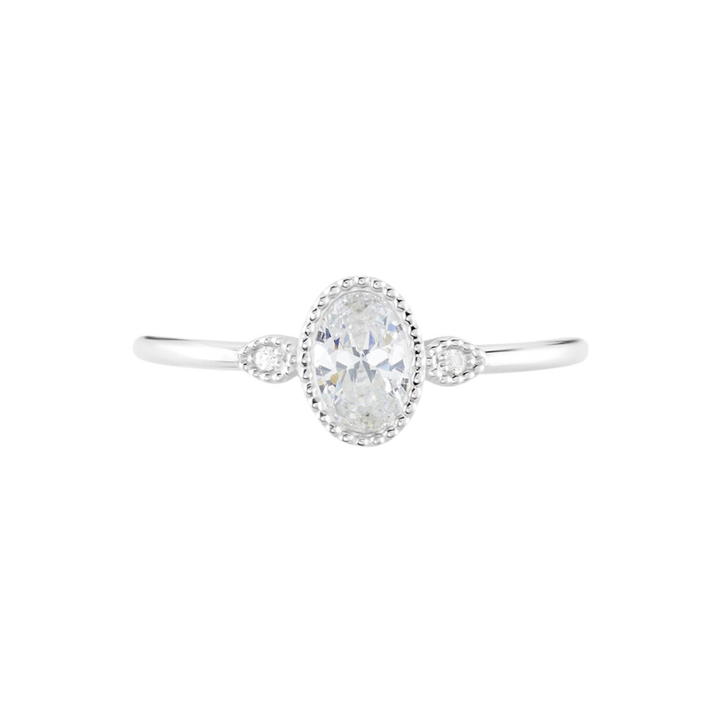 Bague Argent Blanc Afonso Oxyde De Zirconium - Bagues solitaires Femme | Histoire d’Or