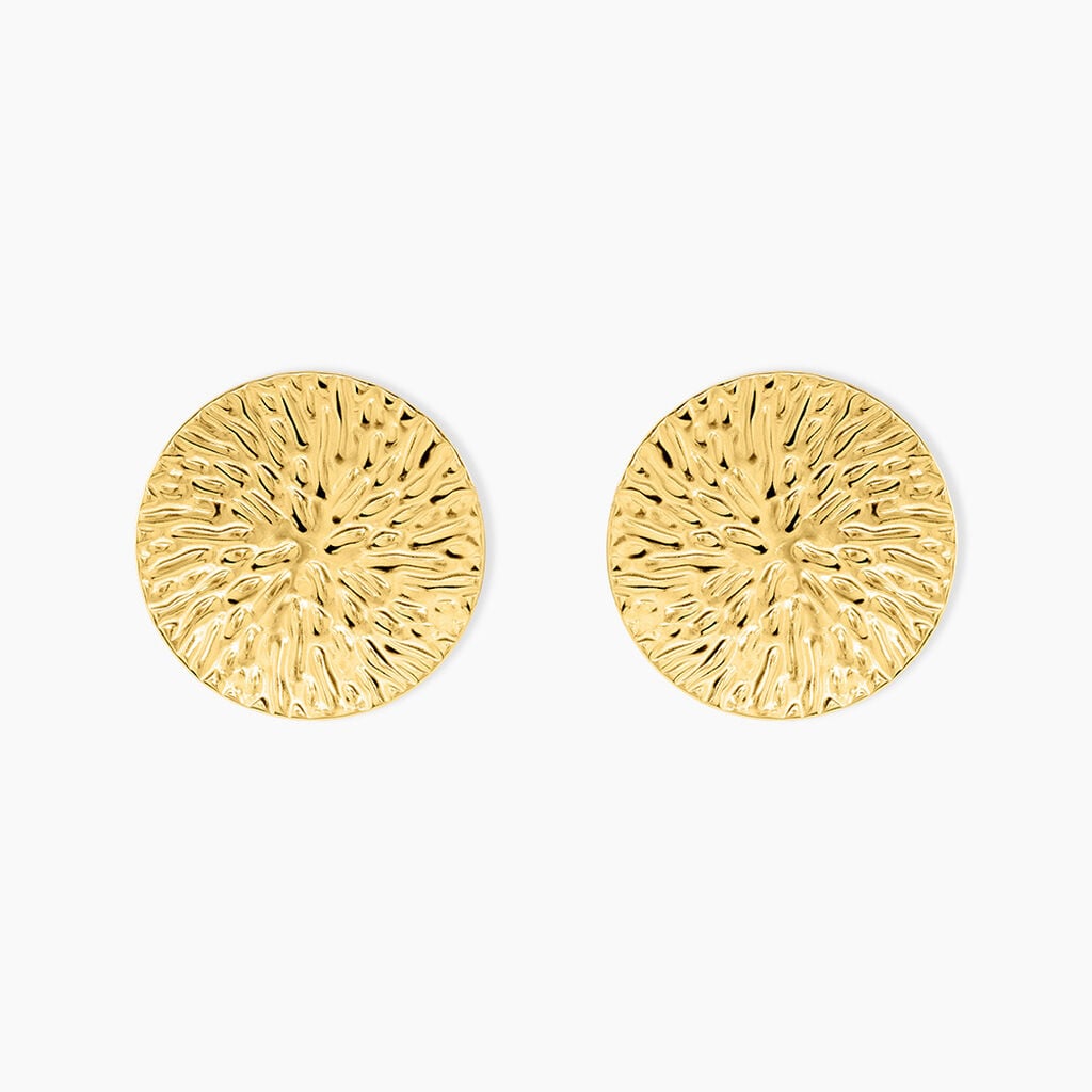 Boucles D'Oreilles Puces Sarha Acier Jaune - Boucles d'oreilles fantaisie Femme | Histoire d&rsquo;Or